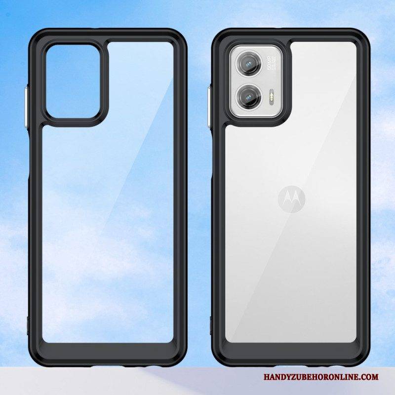 Handyhülle Für Moto G73 5G Transparenter Hybrid