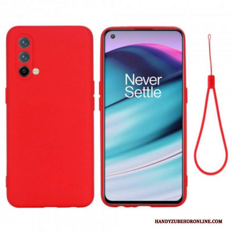 Handyhülle Für OnePlus Nord CE 5G Flüssiges Silikon Mit Lanyard