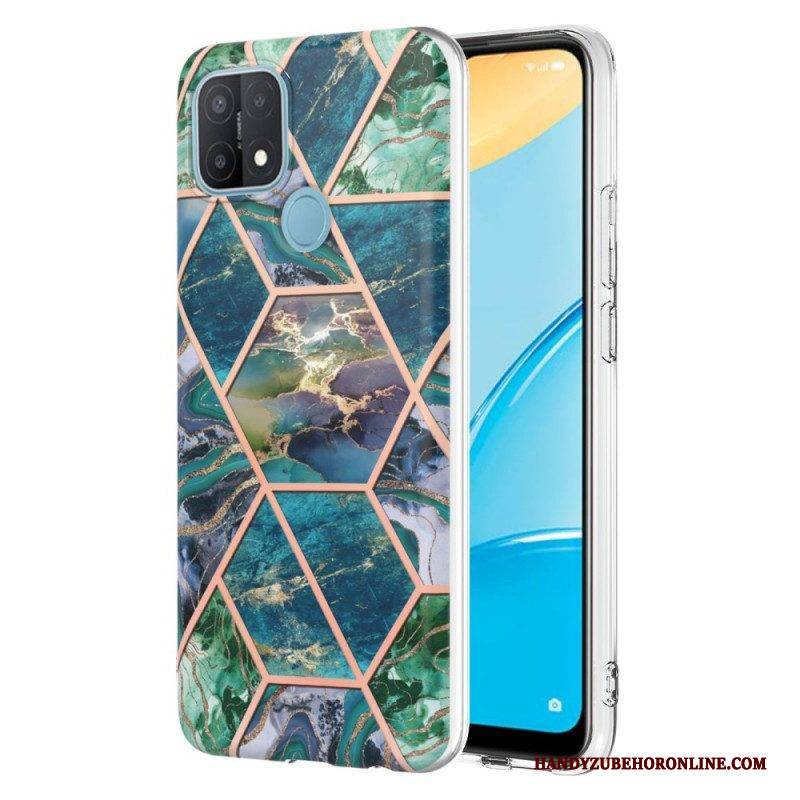 Handyhülle Für Oppo A15 Auffälliger Geometrischer Marmor