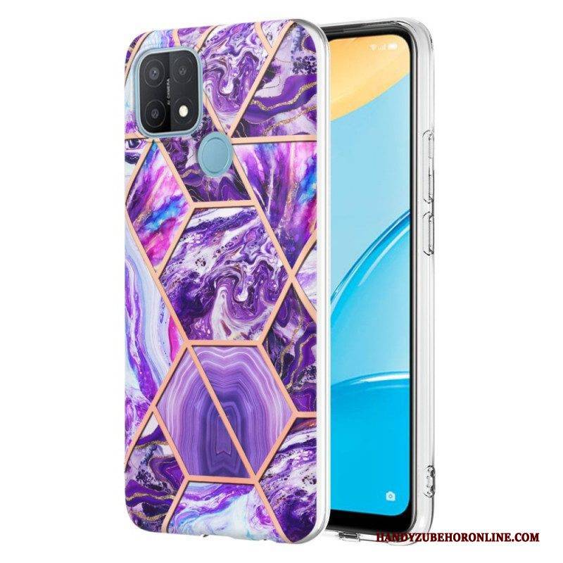 Handyhülle Für Oppo A15 Auffälliger Geometrischer Marmor