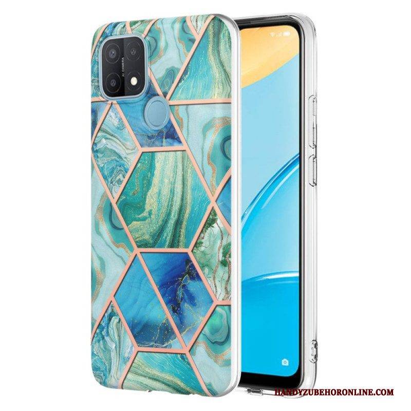 Handyhülle Für Oppo A15 Auffälliger Geometrischer Marmor