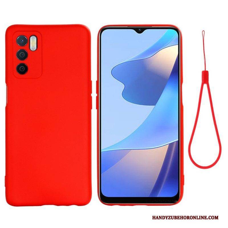 Handyhülle Für Oppo A16 / A16s Flüssiges Silikon Mit Lanyard