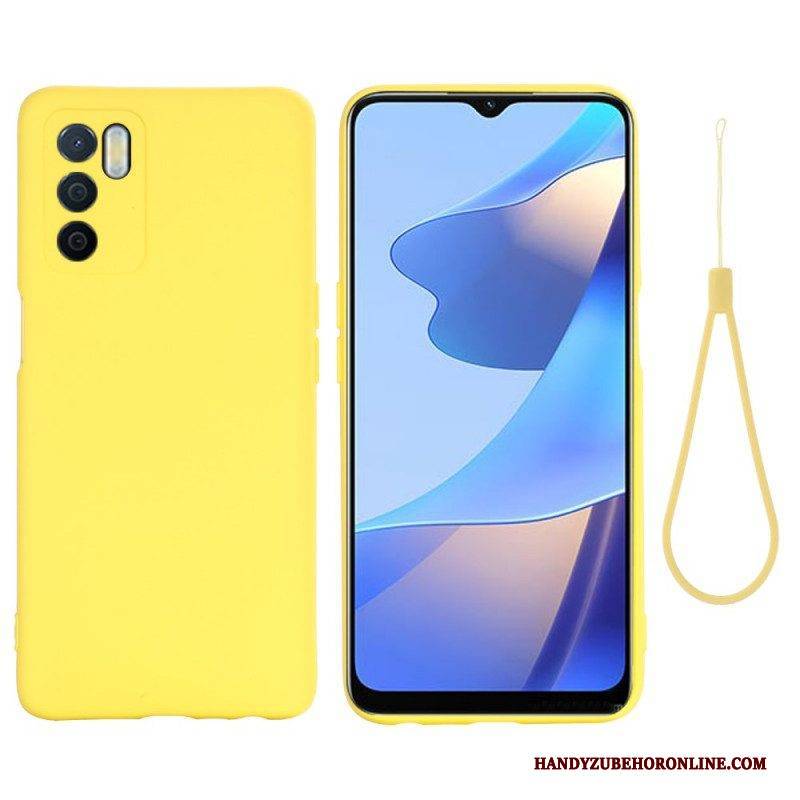 Handyhülle Für Oppo A16 / A16s Flüssiges Silikon Mit Lanyard