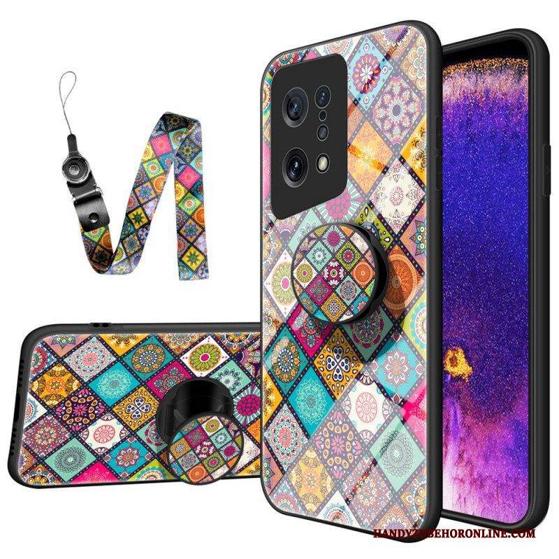 Handyhülle Für Oppo Find X5 Patchwork-magnethalter