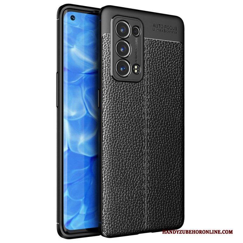 Handyhülle Für Oppo Reno 6 Pro 5G Litchi Double Line Leder