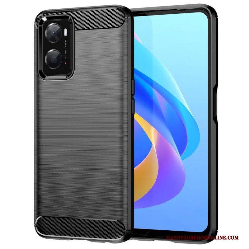 Handyhülle Für Realme 9i Gebürstete Kohlefaser