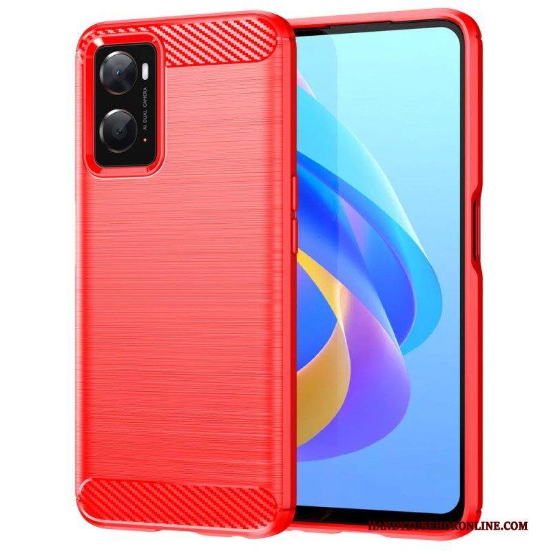 Handyhülle Für Realme 9i Gebürstete Kohlefaser