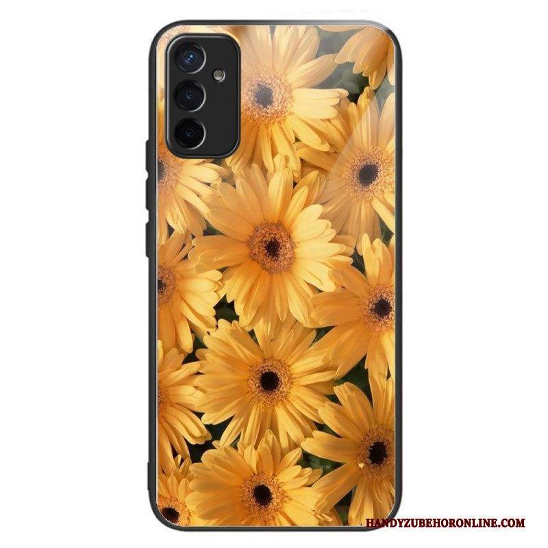 Handyhülle Für Samsung Galaxy M13 Sonnenblumen Gehärtetes Glas