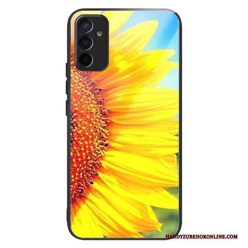 Handyhülle Für Samsung Galaxy M13 Variante „sonnenblumen“ Aus Gehärtetem Glas