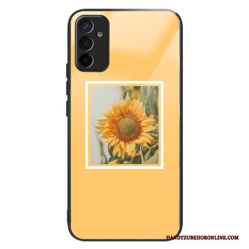 Handyhülle Für Samsung Galaxy M13 Variante „sonnenblumen“ Aus Gehärtetem Glas