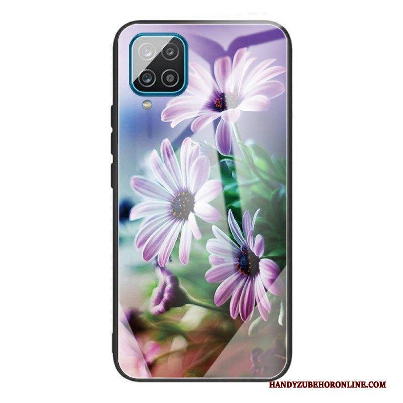 Handyhülle Für Samsung Galaxy M32 Blumen Aus Gehärtetem Glas