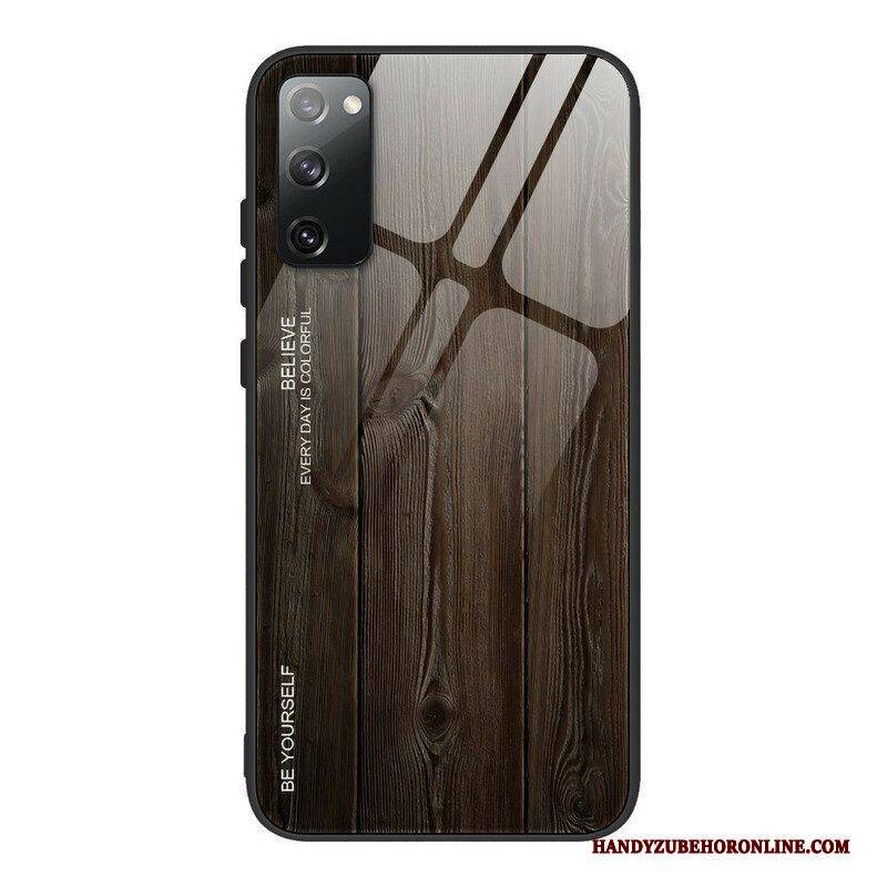 Handyhülle Für Samsung Galaxy S20 FE Holzdesign Aus Gehärtetem Glas