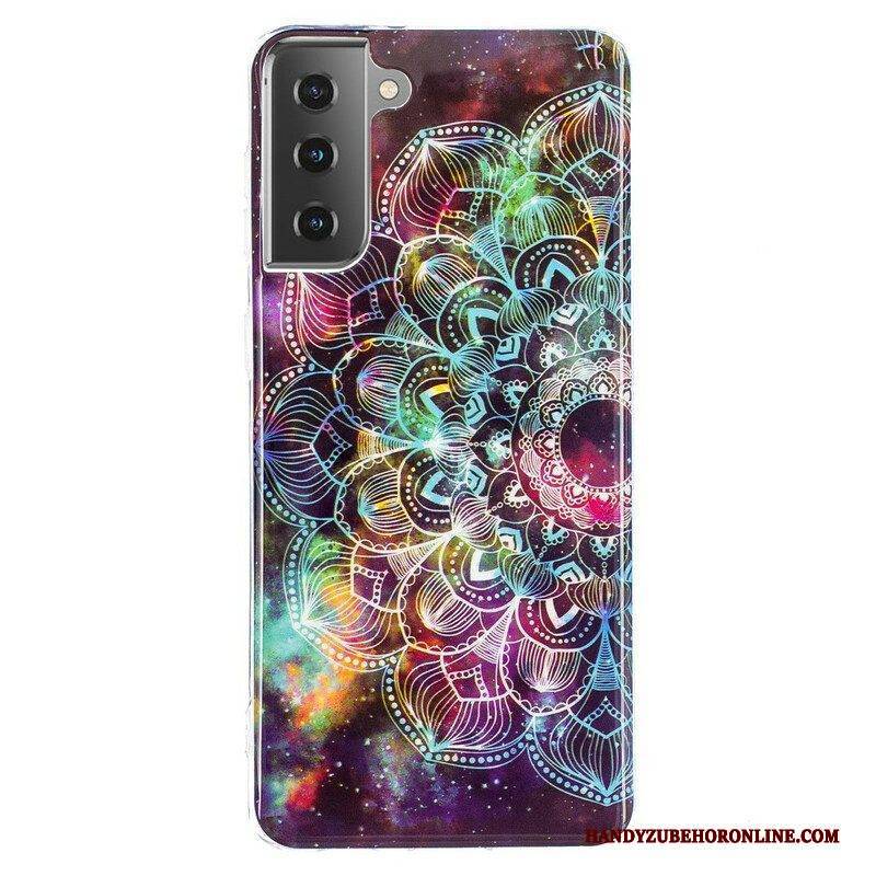 Handyhülle Für Samsung Galaxy S21 5G Fluoreszierende Blumenserie