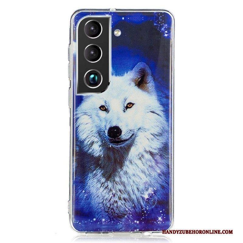 Handyhülle Für Samsung Galaxy S22 5G Fluoreszierender Wolf