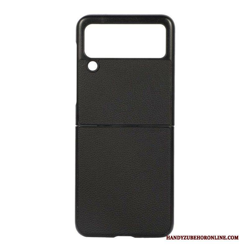 Handyhülle Für Samsung Galaxy Z Flip 3 5G Flip Case Echtes Litschi-leder