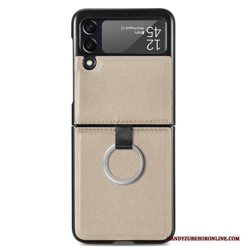 Handyhülle Für Samsung Galaxy Z Flip 3 5G Flip Case Ledereffekt Mit Ring