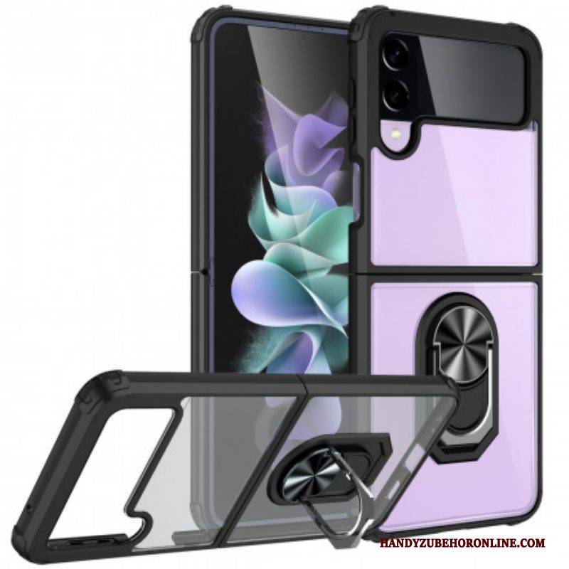 Handyhülle Für Samsung Galaxy Z Flip 3 5G Flip Case Transparenter Metallring