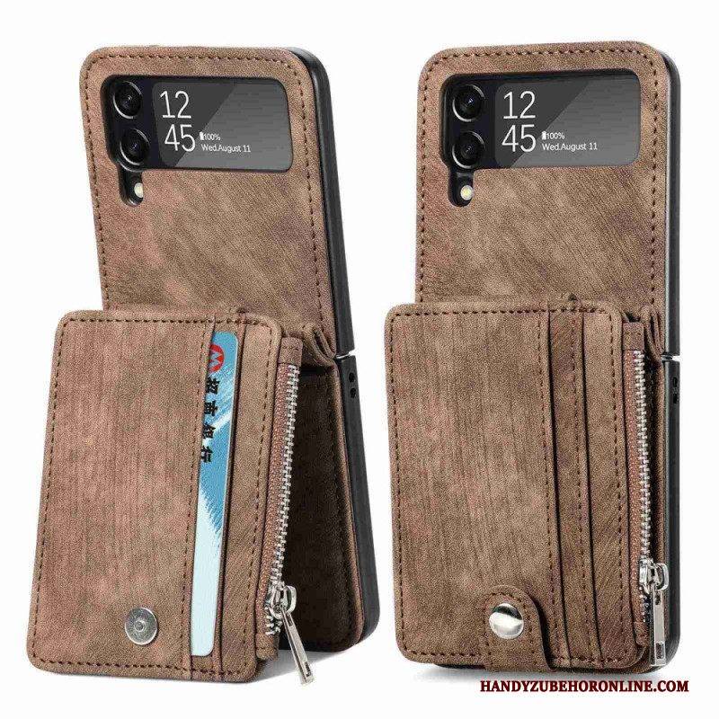 Handyhülle Für Samsung Galaxy Z Flip 4 Flip Case Kartenhalter / Geldbörse