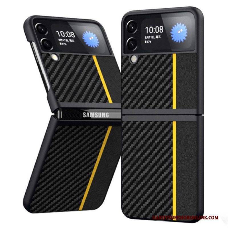 Handyhülle Für Samsung Galaxy Z Flip 4 Flip Case Kohlefaserlinie