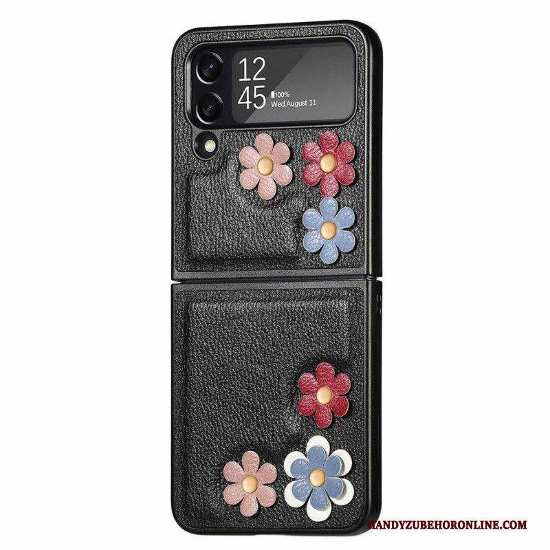 Handyhülle Für Samsung Galaxy Z Flip 4 Flip Case Kunstlederblumen
