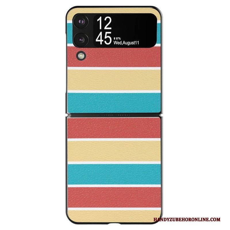 Handyhülle Für Samsung Galaxy Z Flip 4 Flip Case Kunstlederlinien