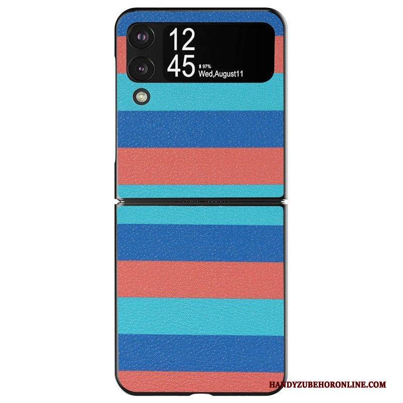 Handyhülle Für Samsung Galaxy Z Flip 4 Flip Case Kunstlederlinien