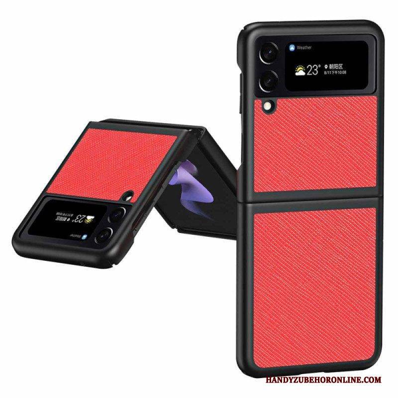 Handyhülle Für Samsung Galaxy Z Flip 4 Flip Case Strukturierter Lederstil