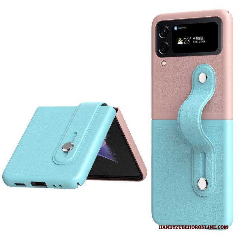 Handyhülle Für Samsung Galaxy Z Flip 4 Flip Case Zweifarbiger Riemen