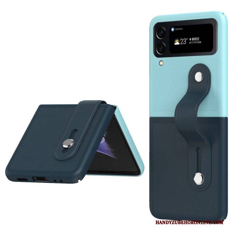 Handyhülle Für Samsung Galaxy Z Flip 4 Flip Case Zweifarbiger Riemen