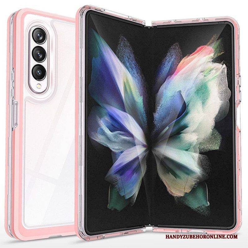 Handyhülle Für Samsung Galaxy Z Fold 3 5G Transparente Hybrid-farbkanten