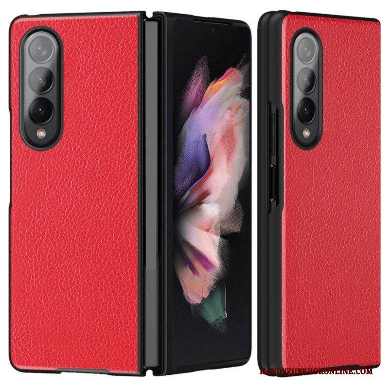 Handyhülle Für Samsung Galaxy Z Fold 4 Mit Lychee Beschichtetes Kunstleder