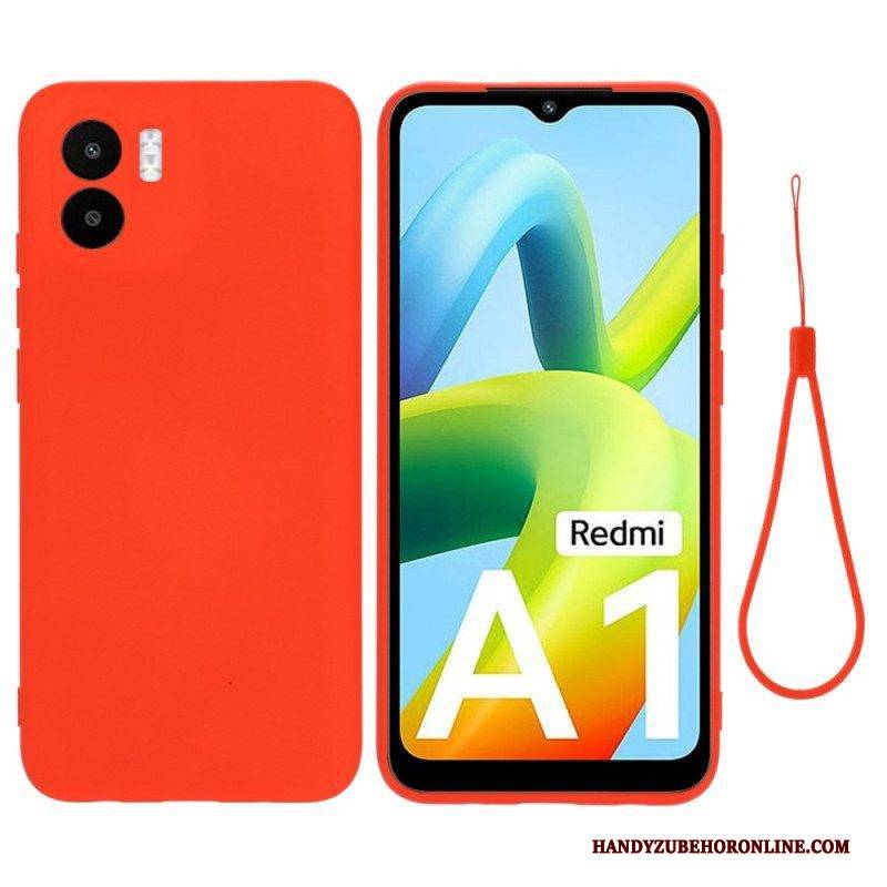 Handyhülle Für Xiaomi Redmi A1 Mit Kordel Riemchen Aus Flüssigem Silikon