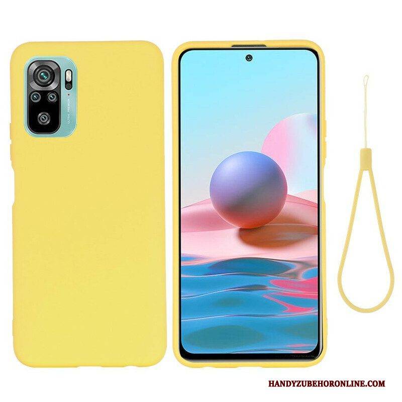 Handyhülle Für Xiaomi Redmi Note 10 / 10S Flüssiges Silikon Mit Lanyard