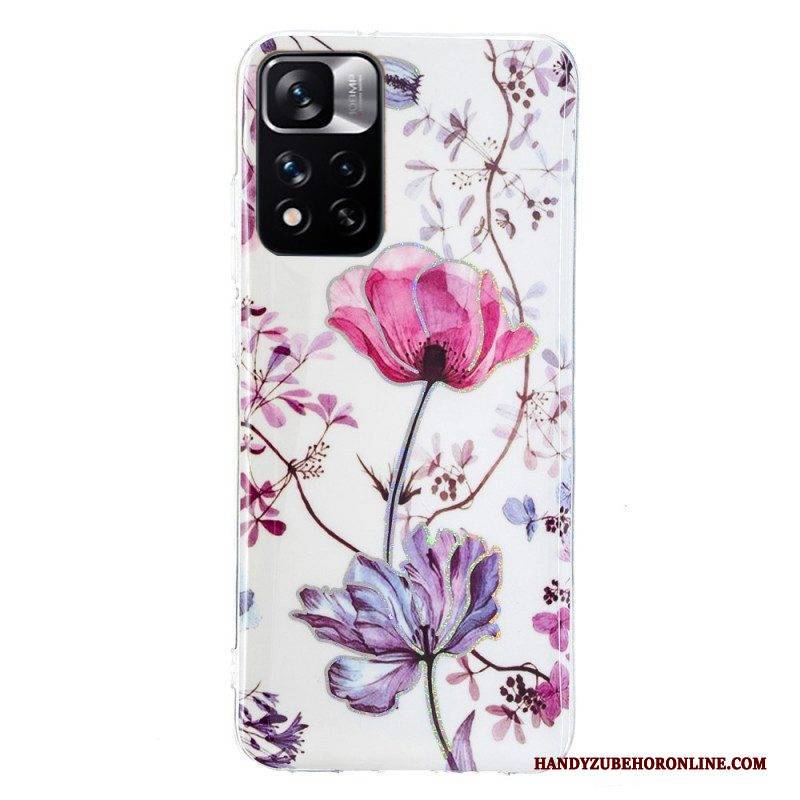 Handyhülle Für Xiaomi Redmi Note 11 Pro Plus 5G Marmorierte Blumen