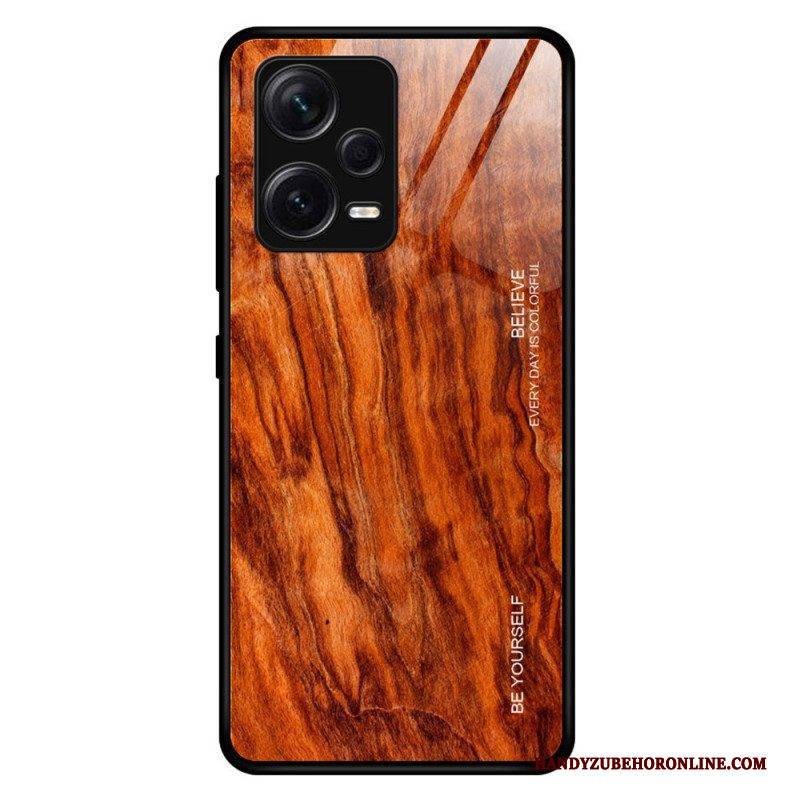 Handyhülle Für Xiaomi Redmi Note 12 Pro Plus Holzdesign Aus Gehärtetem Glas