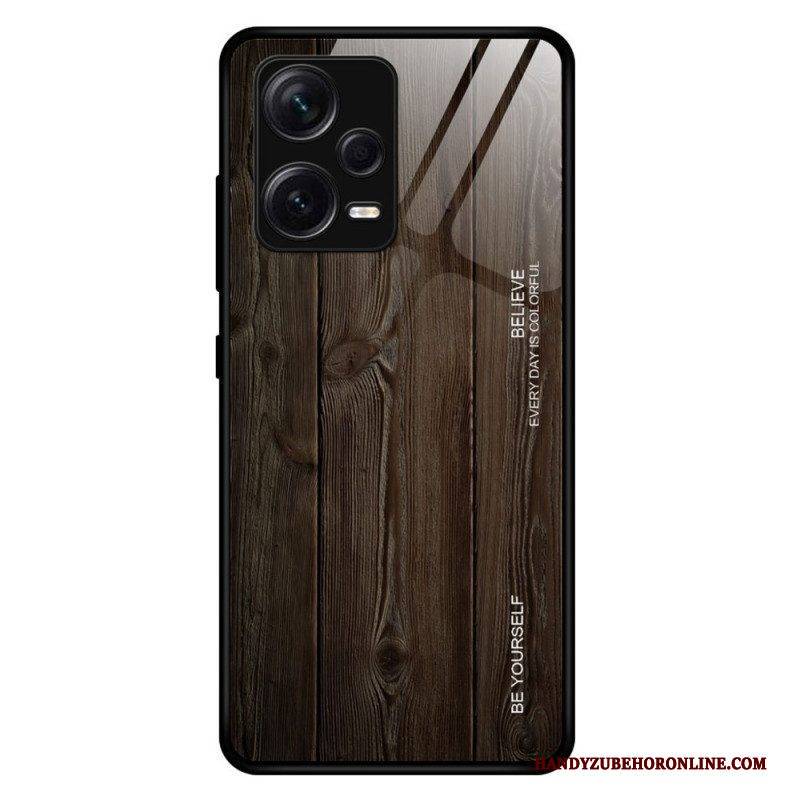 Handyhülle Für Xiaomi Redmi Note 12 Pro Plus Holzdesign Aus Gehärtetem Glas