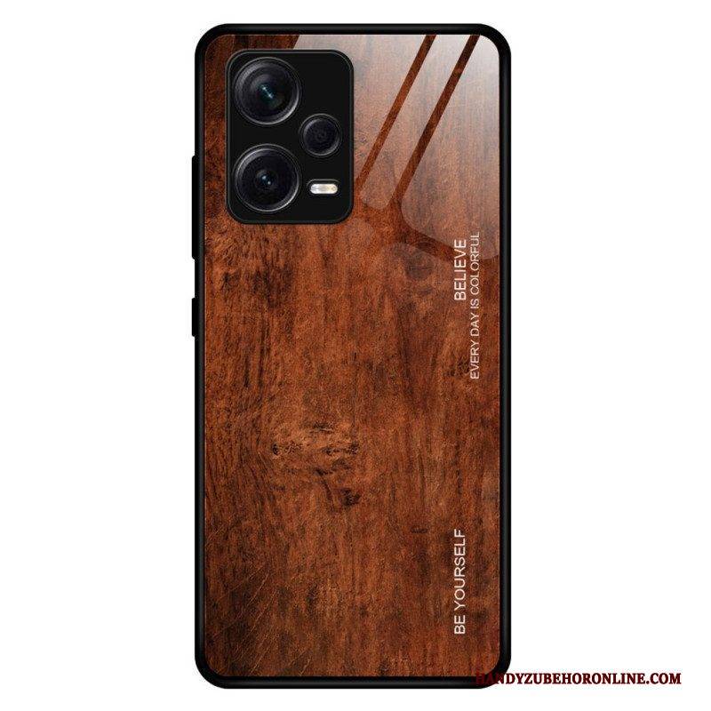 Handyhülle Für Xiaomi Redmi Note 12 Pro Plus Holzdesign Aus Gehärtetem Glas