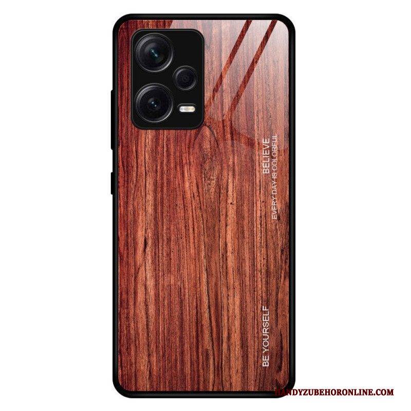 Handyhülle Für Xiaomi Redmi Note 12 Pro Plus Holzdesign Aus Gehärtetem Glas