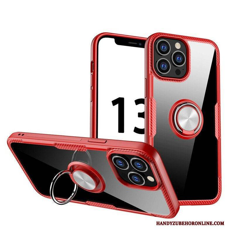 Handyhülle Für iPhone 13 Pro Max Kohlefaser-metallring