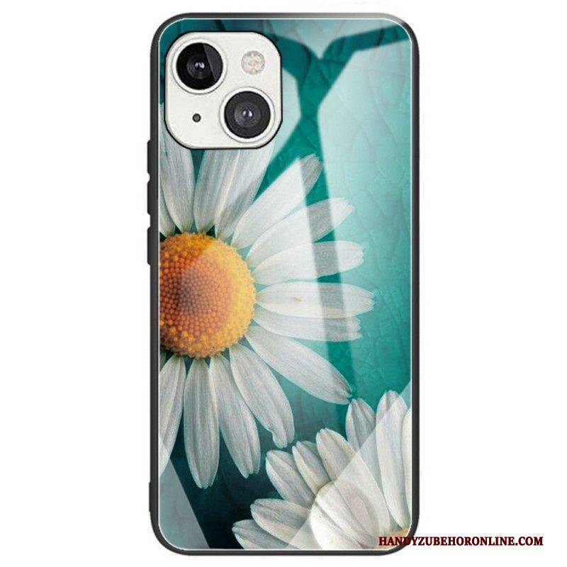 Handyhülle Für iPhone 14 Blumen Aus Gehärtetem Glas