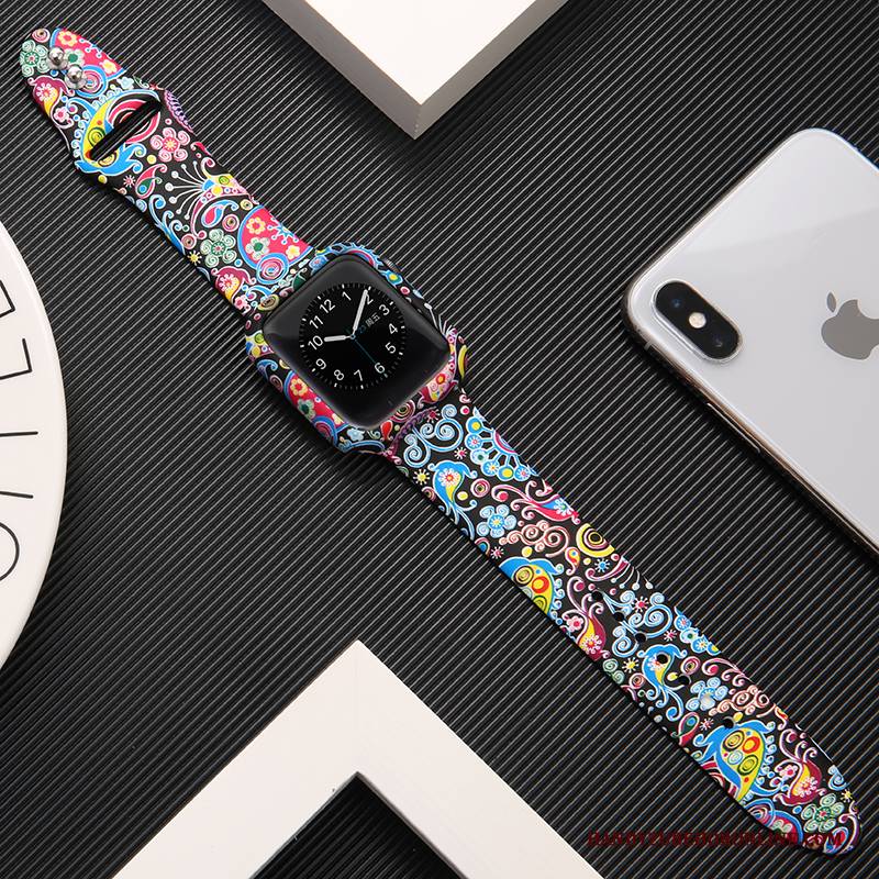 Hülle Apple Watch Series 1 Silikon Schwarz Bedrucken, Case Apple Watch Series 1 Schutz Trendmarke