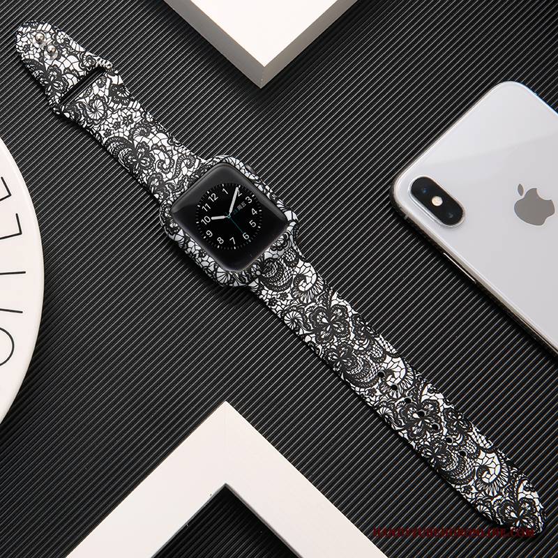 Hülle Apple Watch Series 1 Silikon Schwarz Bedrucken, Case Apple Watch Series 1 Schutz Trendmarke