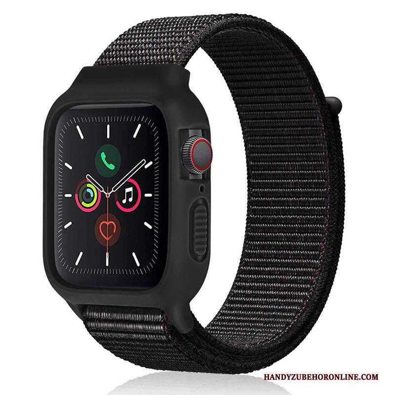 Hülle Apple Watch Series 2 Silikon Nylon Trend, Case Apple Watch Series 2 Neu Schwarz