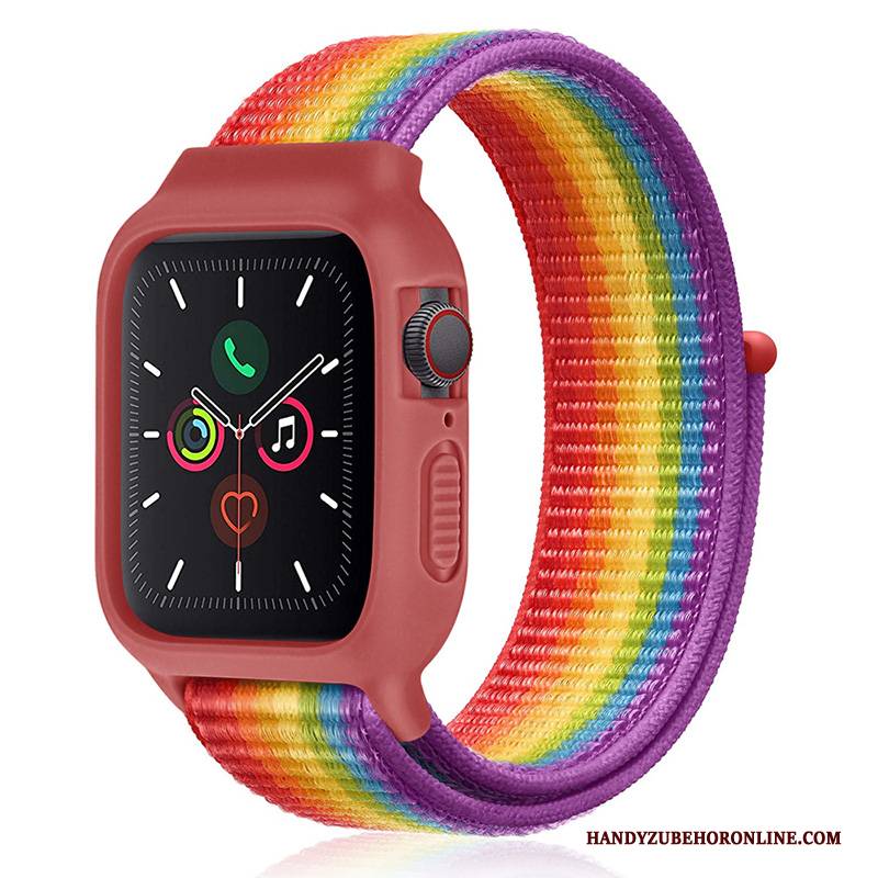 Hülle Apple Watch Series 2 Silikon Nylon Trend, Case Apple Watch Series 2 Neu Schwarz