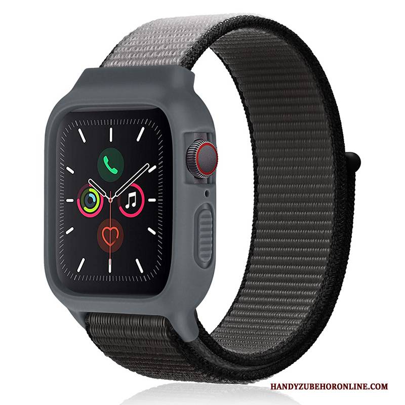 Hülle Apple Watch Series 2 Silikon Nylon Trend, Case Apple Watch Series 2 Neu Schwarz