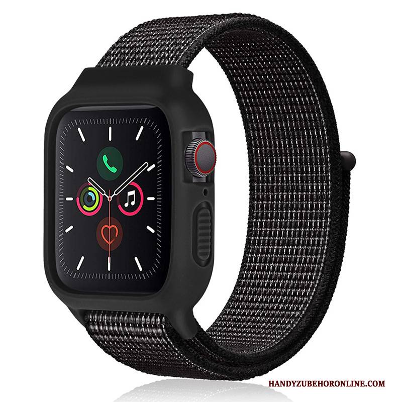 Hülle Apple Watch Series 2 Silikon Nylon Trend, Case Apple Watch Series 2 Neu Schwarz