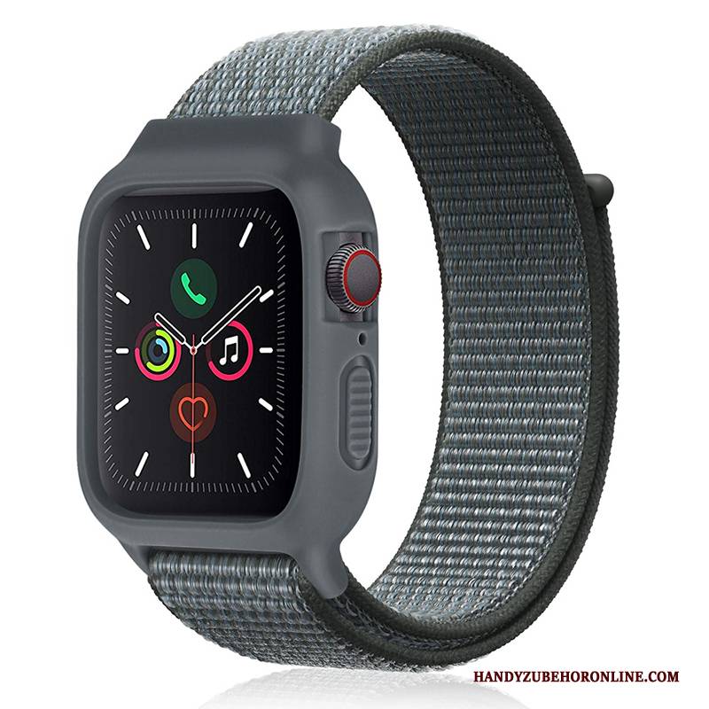 Hülle Apple Watch Series 2 Silikon Nylon Trend, Case Apple Watch Series 2 Neu Schwarz