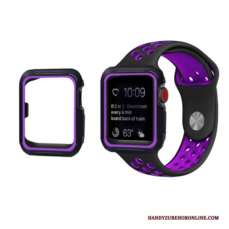 Hülle Apple Watch Series 3 Silikon Lila Anti-sturz, Case Apple Watch Series 3 Schutz