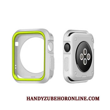 Hülle Apple Watch Series 3 Silikon Weiß Grün, Case Apple Watch Series 3 Schutz Zweifarbig