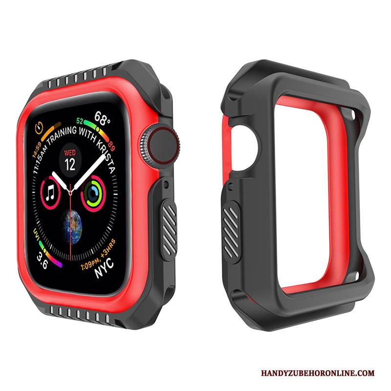 Hülle Apple Watch Series 4 Silikon Zweifarbig Rot, Case Apple Watch Series 4 Schutz Grenze Sport